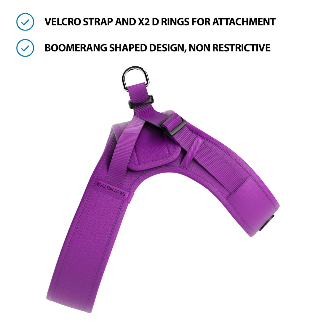 featured image of Boomerang Harness - XS-M Breeds - Purple