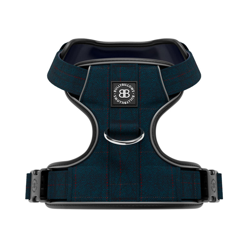 Premium Comfort Herringbone Harness | Non Restrictive - Midnight Blue