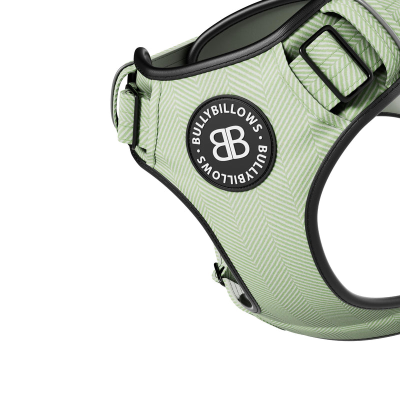 Premium Comfort Herringbone Harness | Non Restrictive - Mint Green