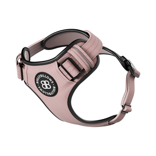 Premium Comfort Herringbone Harness | Non Restrictive - Soft Pink