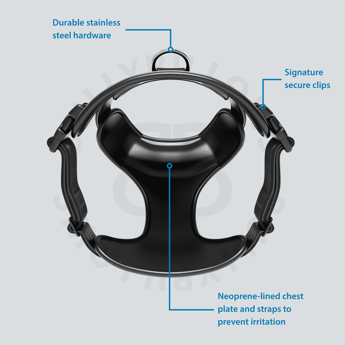 featured image of Premium Comfort Herringbone Harness | Non Restrictive - Midnight Blue