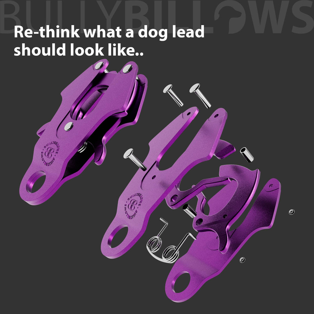 featured image of 1.4m Lighter Swivel Combat Lead | Anti-Tangle & Secure Clip - Purple x Metal Grey