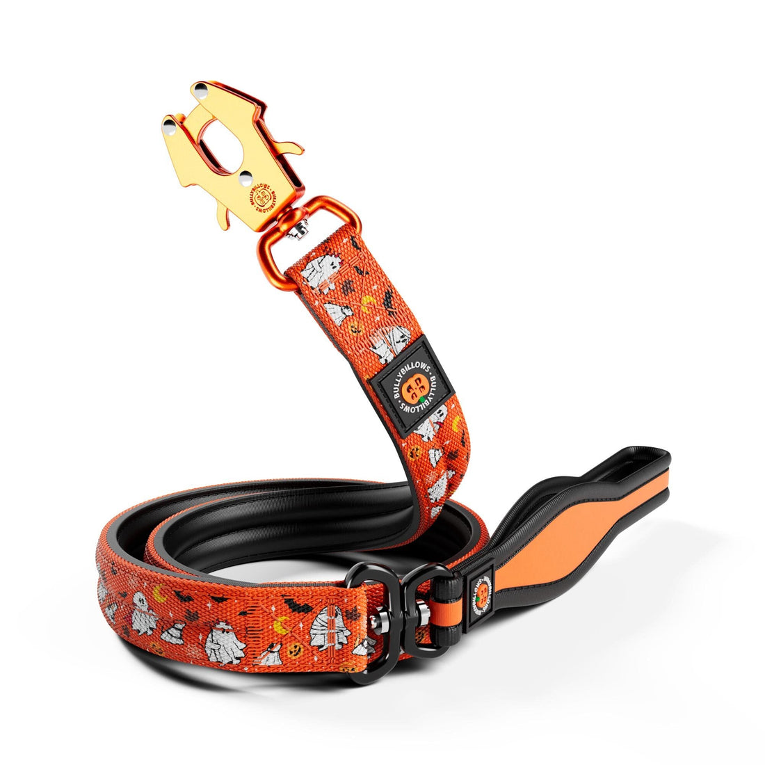 featured image of 1.2m Lighter Swivel Combat Lead | Anti-Tangle & Secure Clip - Halloween BooBillows - Orange