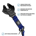 1.4m Swivel Combat Leash | Neoprene Lined, Secure Rated Clip with Soft Handle - Blue