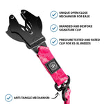 1.4m Swivel Combat Leash | Neoprene Lined, Secure Rated Clip with Soft Handle - CAMO Bubblegum