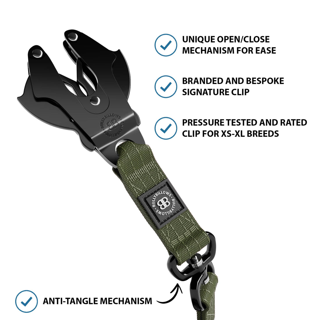 featured image of 1.4m Swivel Combat Lead | Anti-Tangle & Secure Clip - Khaki
