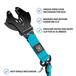 1.4m Swivel Combat Leash | Neoprene Lined, Secure Rated Clip with Soft Handle - Light Blue
