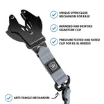 1.4m Swivel Combat Leash | Neoprene Lined, Secure Rated Clip with Soft Handle - Metal Grey