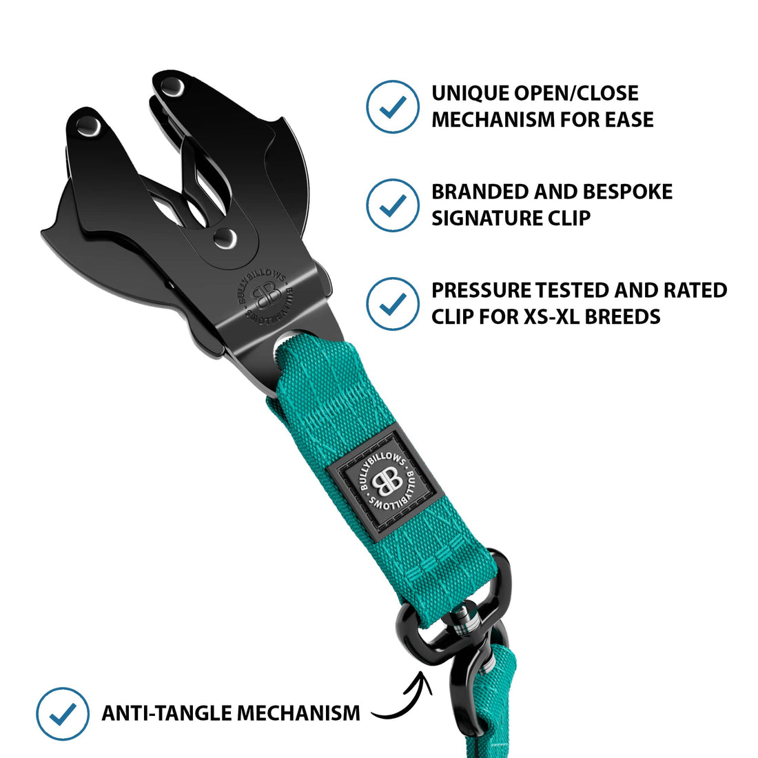 featured image of 1.4m Swivel Combat Leash | Anti-Tangle & Secure Clip - Turquoise