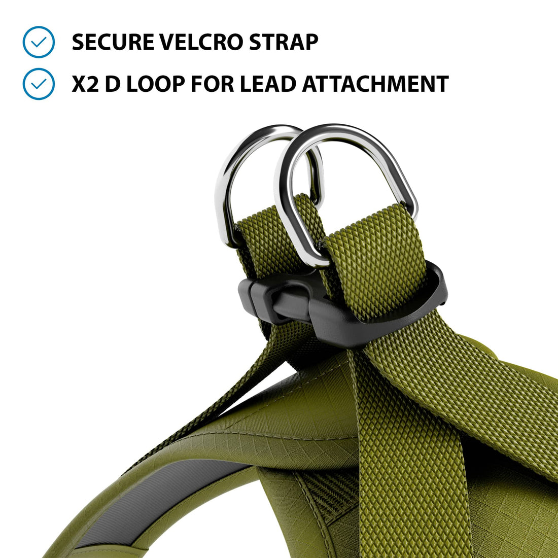 featured image of Step in Harness | XS-M Breeds - Olive Green