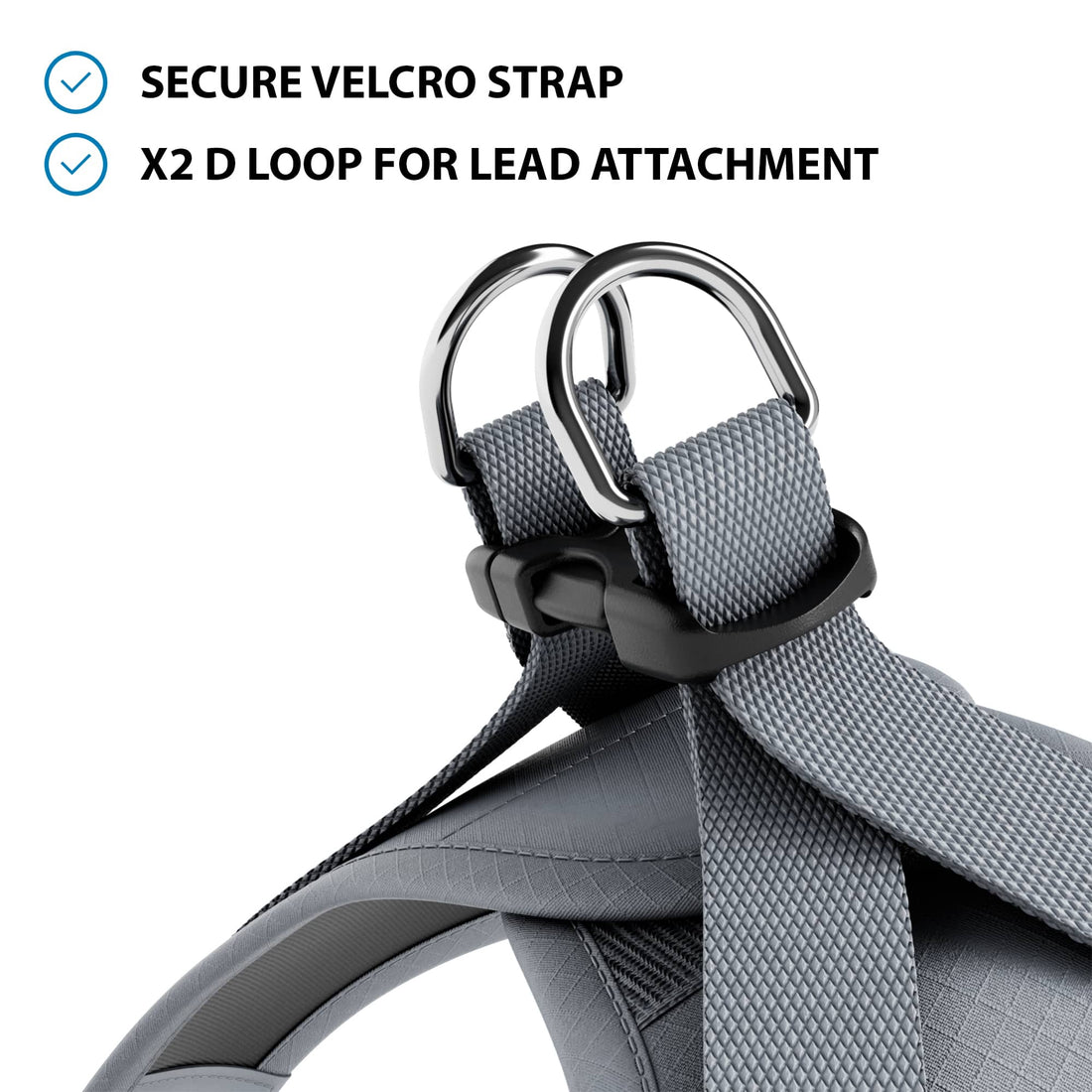 featured image of Step in Harness | XS-M Breeds - Grey