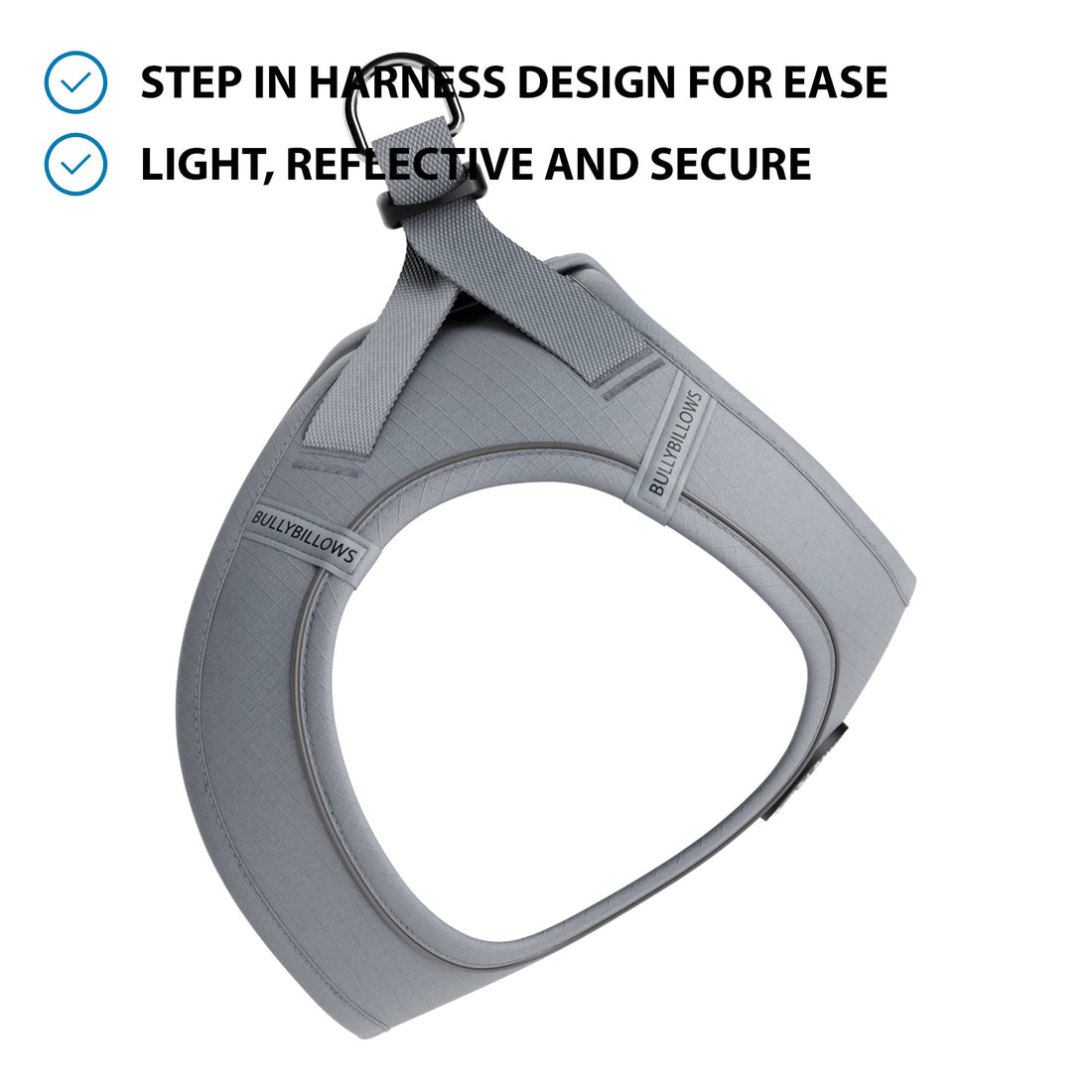 featured image of Step in Harness | XS-M Breeds - Grey