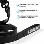 1.4m LIGHTER Swivel Combat Leash | Neoprene Lined, Secure Rated Clip with Soft Handle - Black x Black