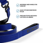 1.4m Swivel Combat Leash | Neoprene Lined, Secure Rated Clip with Soft Handle - Blue