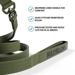1.4m LIGHTER Swivel Combat Leash | Neoprene Lined, Secure Rated Clip with Soft Handle - Khaki x Khaki