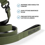 1.4m Swivel Combat Leash | Neoprene Lined, Secure Rated Clip with Soft Handle - Khaki