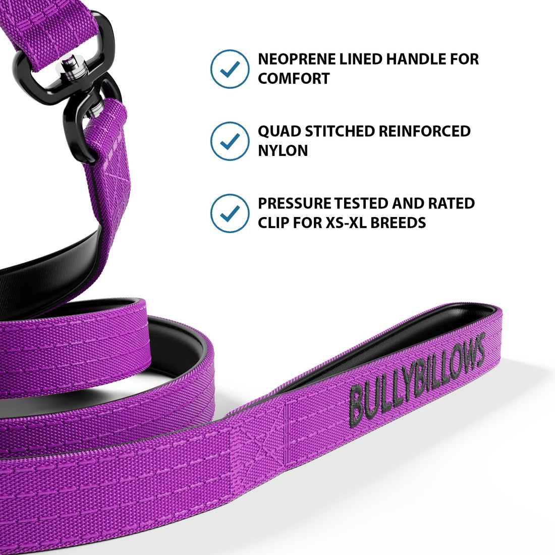 featured image of 1.4m Swivel Combat Leash | Anti-Tangle & Secure Clip - Purple