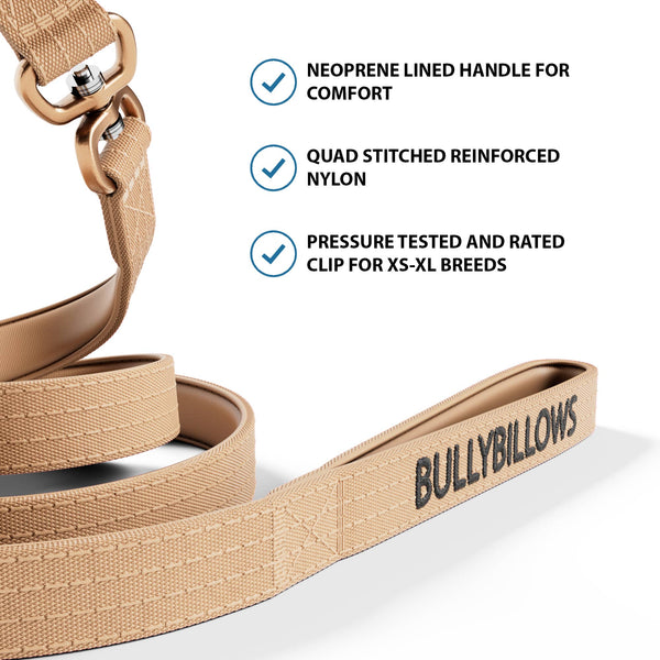 1.4m Lighter Swivel Combat Lead | Anti-Tangle & Secure Clip - Tan x Tan