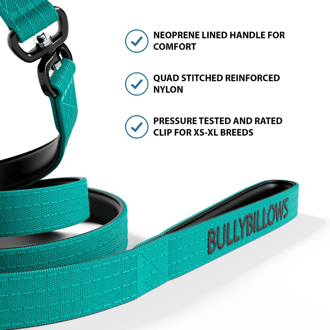 featured image of 1.4m Swivel Combat Leash | Anti-Tangle & Secure Clip - Turquoise