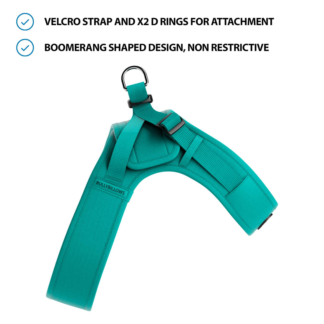 featured image of Boomerang Harness | XS-M Breeds - Teal
