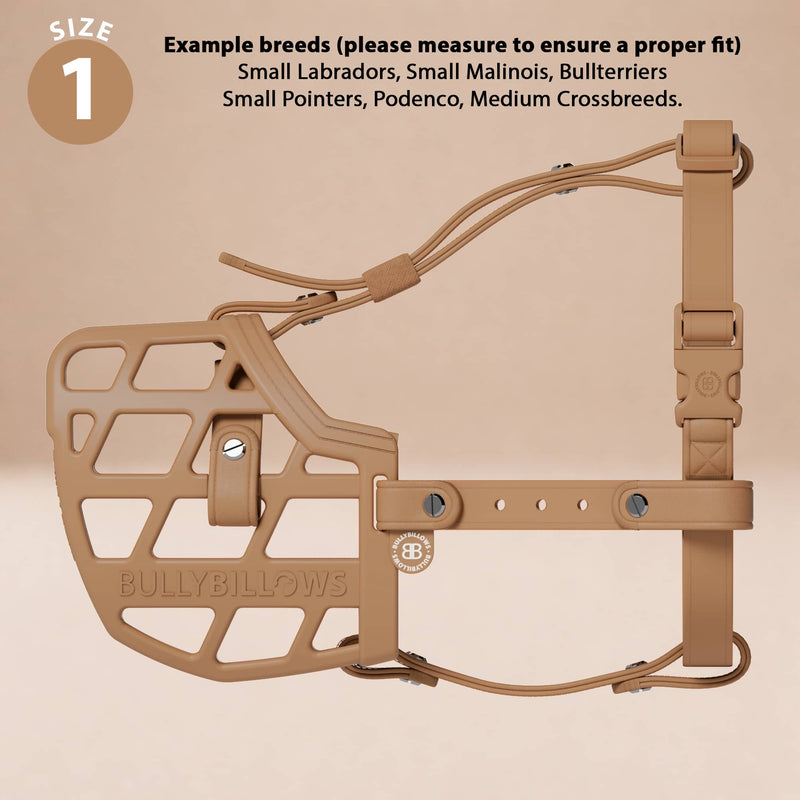 Premium Comfort Muzzle | x2 Additional Head Straps - Tan