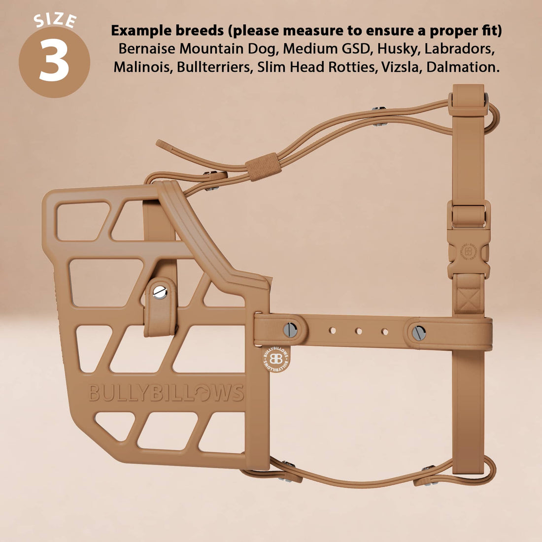 featured image of Premium Comfort Muzzle | x2 Additional Head Straps - Tan