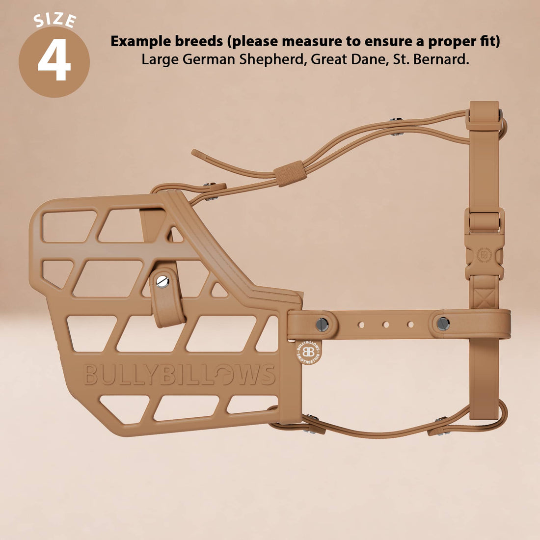 featured image of Premium Comfort Muzzle | x2 Additional Head Straps - Tan