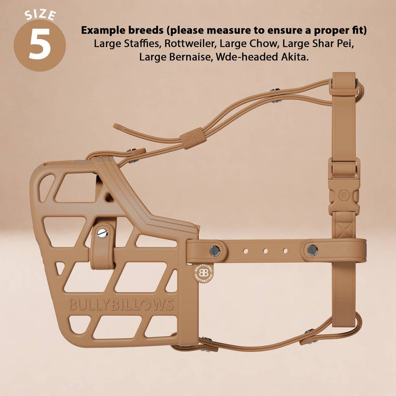 Premium Comfort Muzzle | x2 Additional Head Straps - Tan