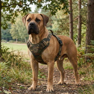 Dog in harness