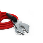1.4m Combat Rope Leash - Secure Rated Clip - MATTE PLATINUM - Red