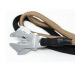 1.4m Combat Rope Leash - Secure Rated Clip - MATTE PLATINUM - DARK Military Tan