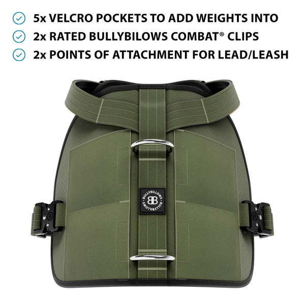Weight & Fitness Premium Harness | Health Enhancement - x5 Pockets - Khaki